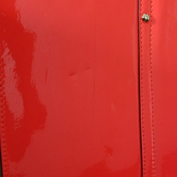 NEW Kate Spade fluorescent coral patent clutch - Picture 6 of 8